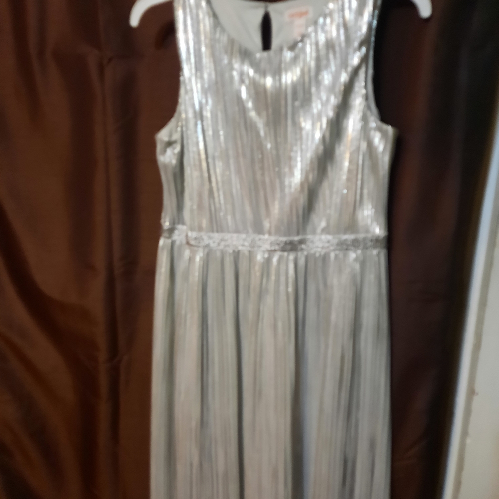 Cat & Jack Shiny Silver Formal Dress